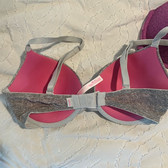 Victoria’s Secret Pink gray tshirt push up bra 32 DD - Picture 2 of 4